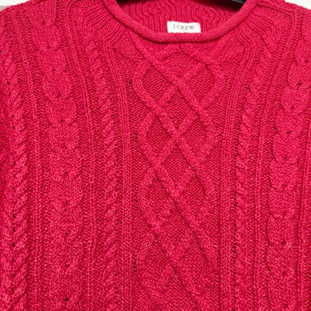 NEW J. Crew Mockneck cable-knit sweater pink 23817